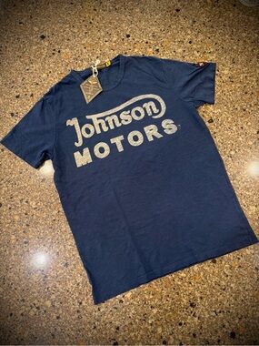 Johnson Motors “38” vintage slub moto tee. NWT
